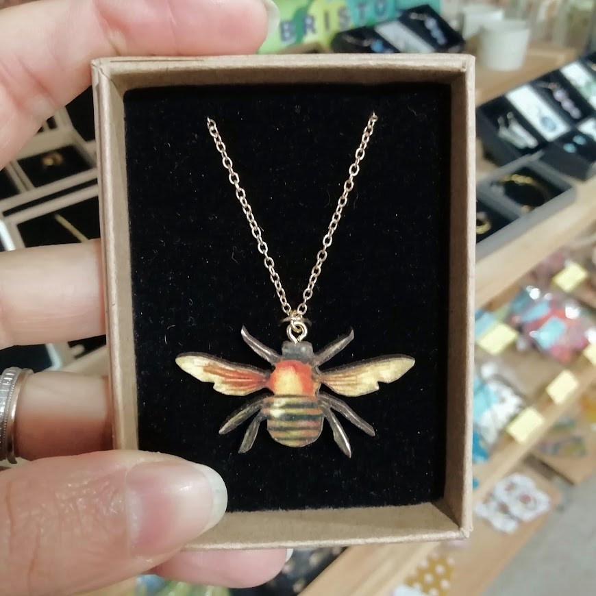 Wooden Bee Necklace