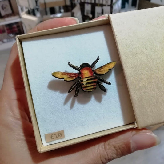 Wooden Bee Pin