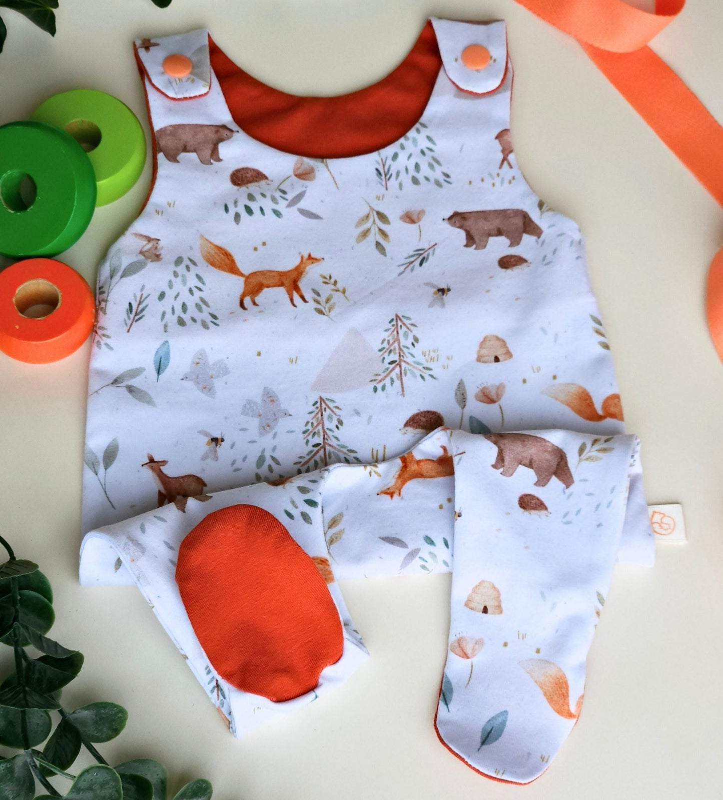 Footed Romper - Woodland Animals