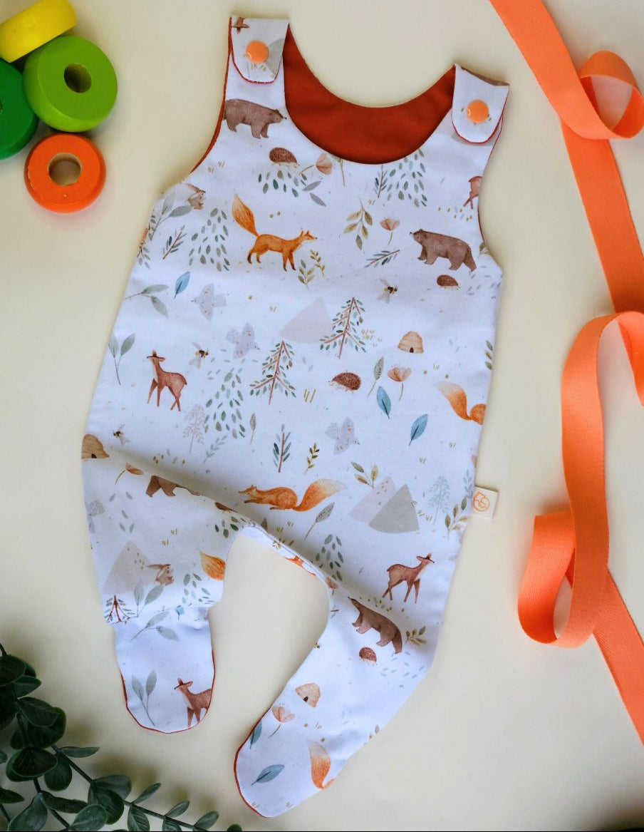 Footed Romper - Woodland Animals