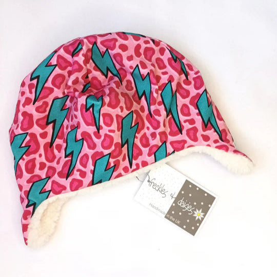 Ziggy Bolt Trapper Hat (Pink & Blue)