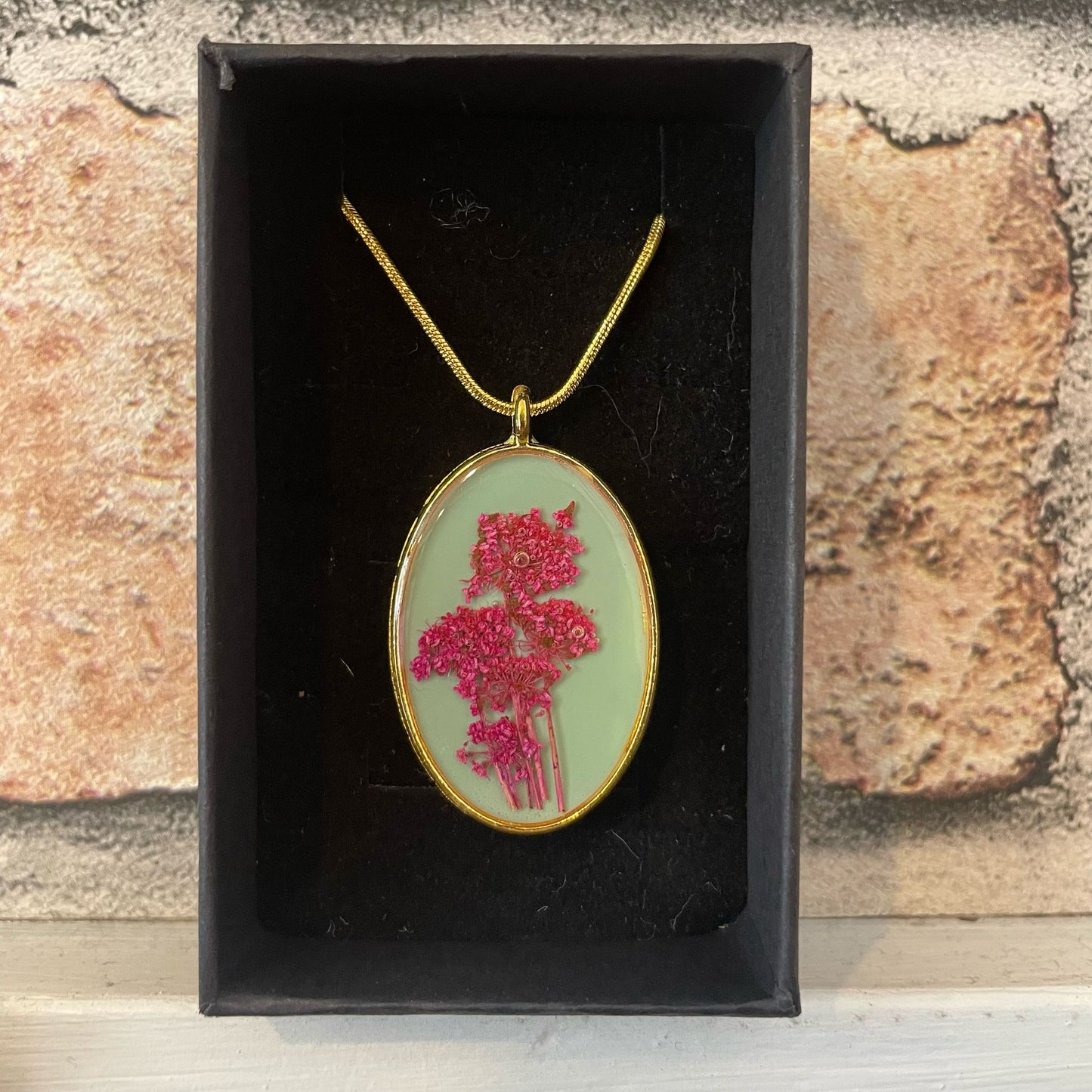 Dried Flower Resin Necklaces with Colour