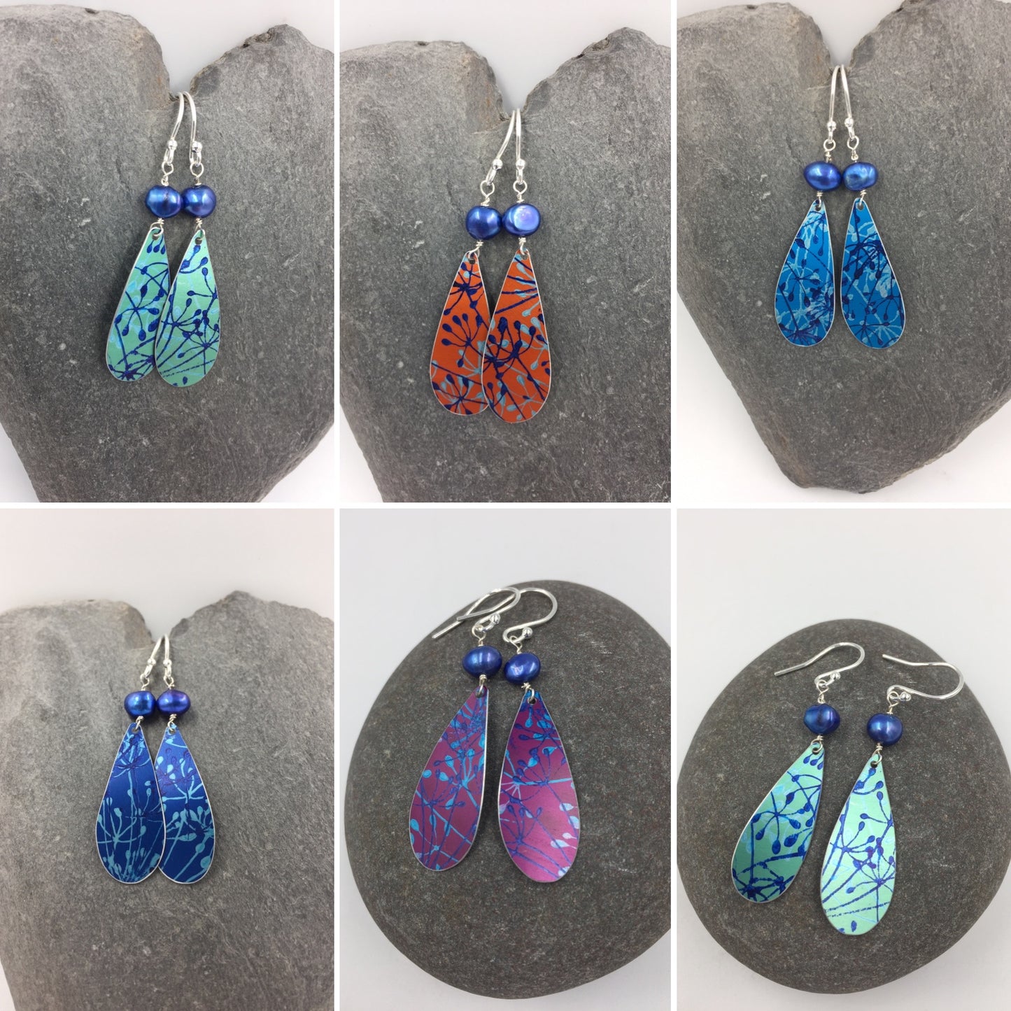 Cow Parsley Drop Earrings with Bead