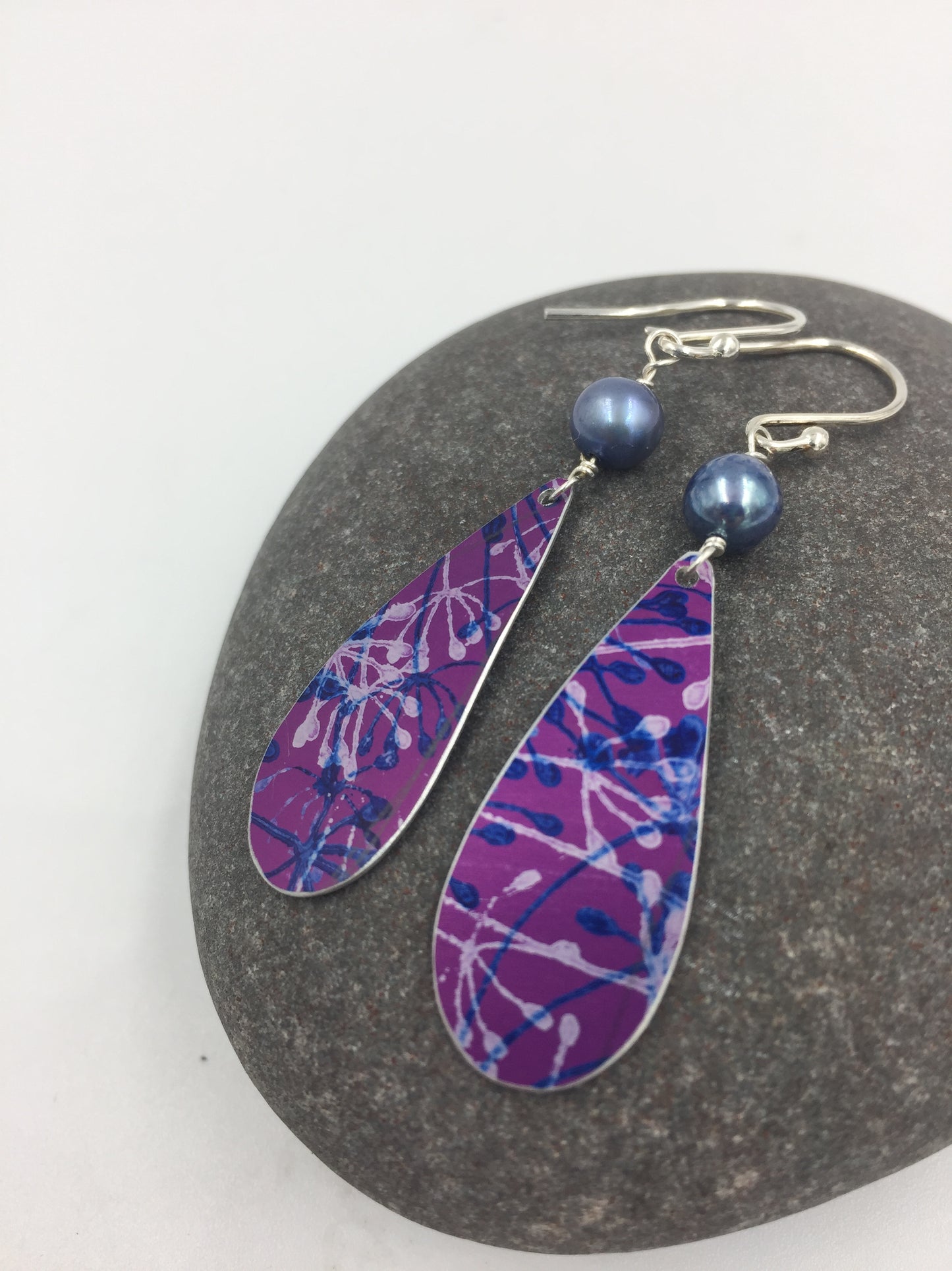 Cow Parsley Drop Earrings with Bead
