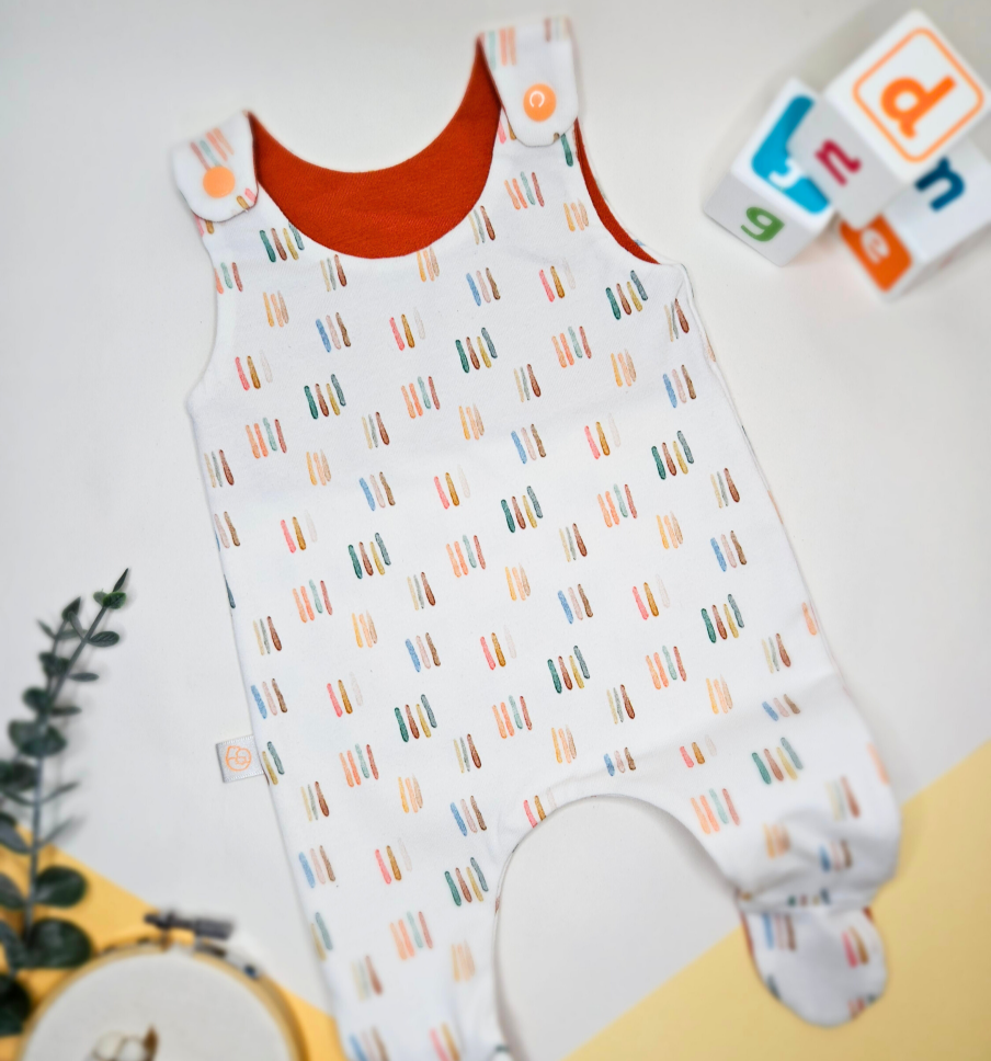 Footed Romper - Dashes