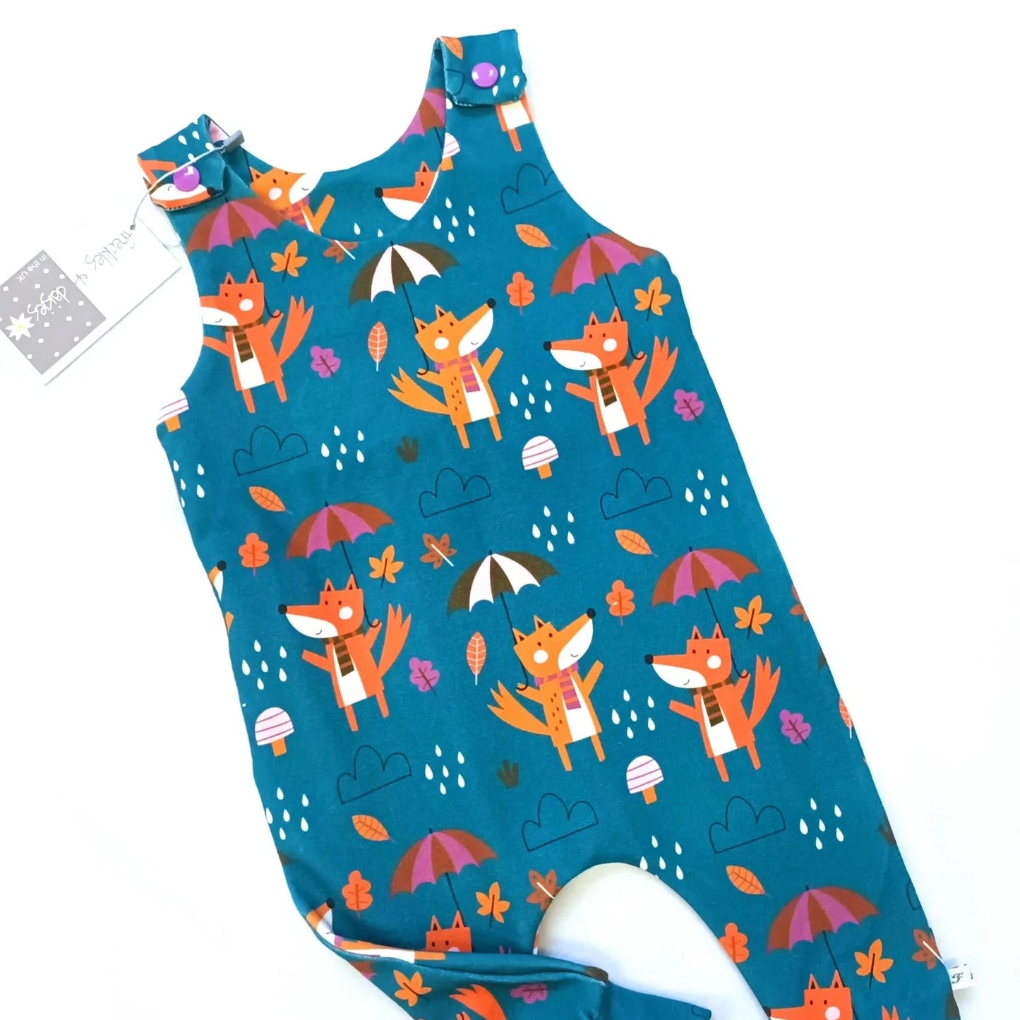 Finn Fox Romper (Blue & Purple)