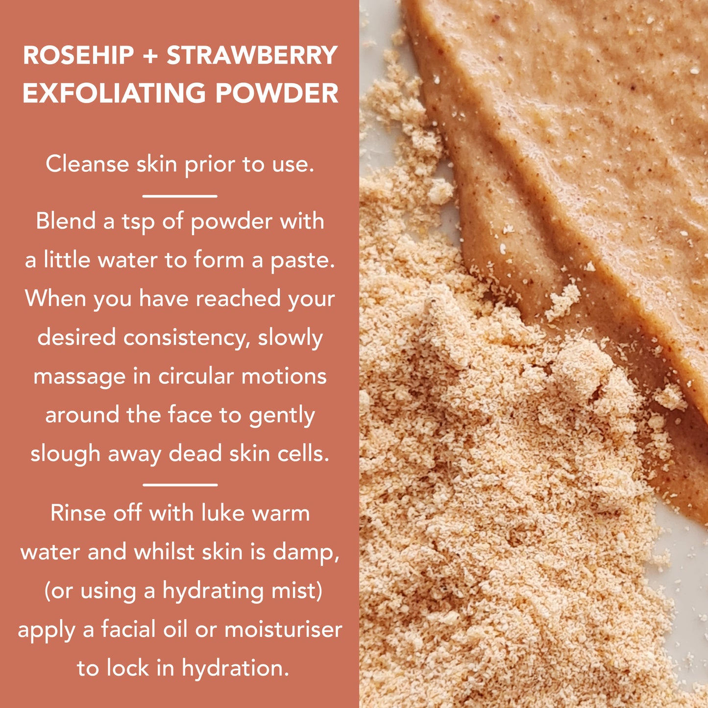 Rosehip and Strawberry Exfoliating Powder
