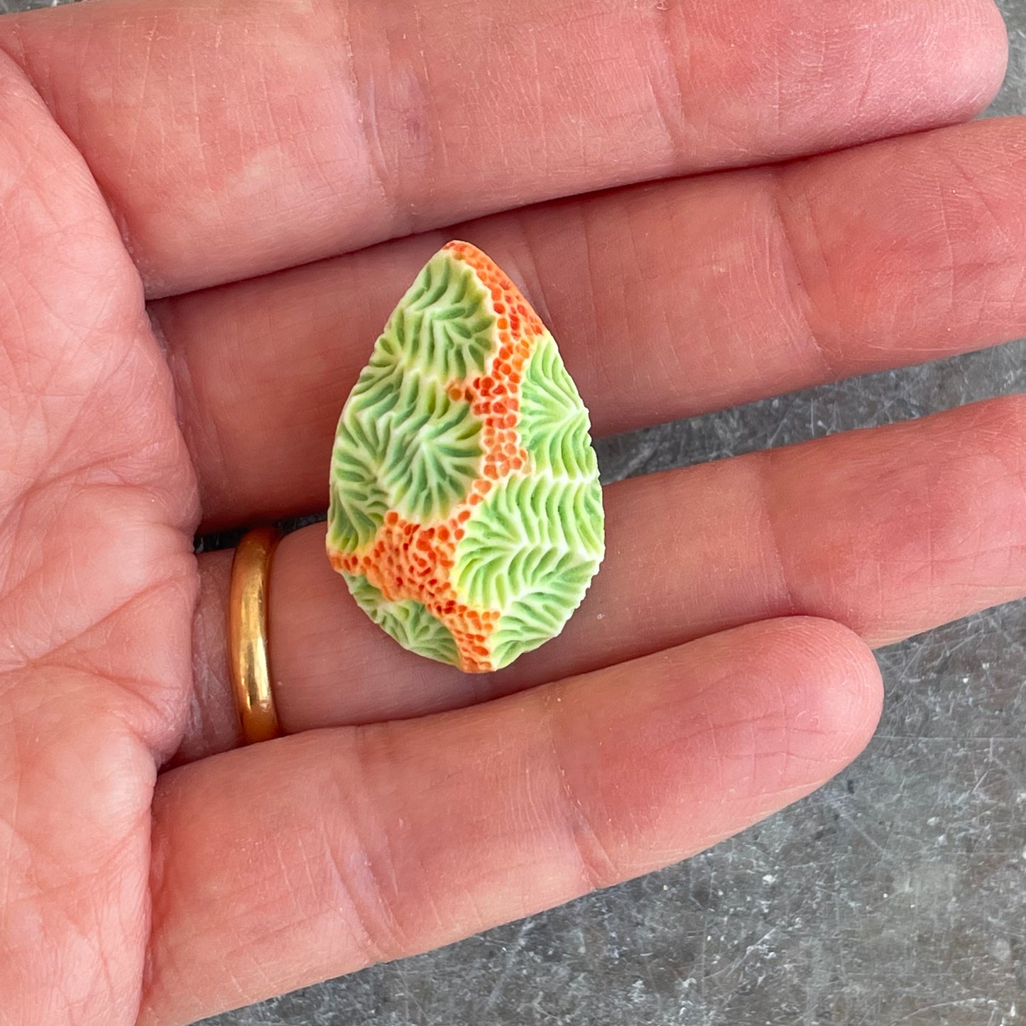 Coral Brooch Small