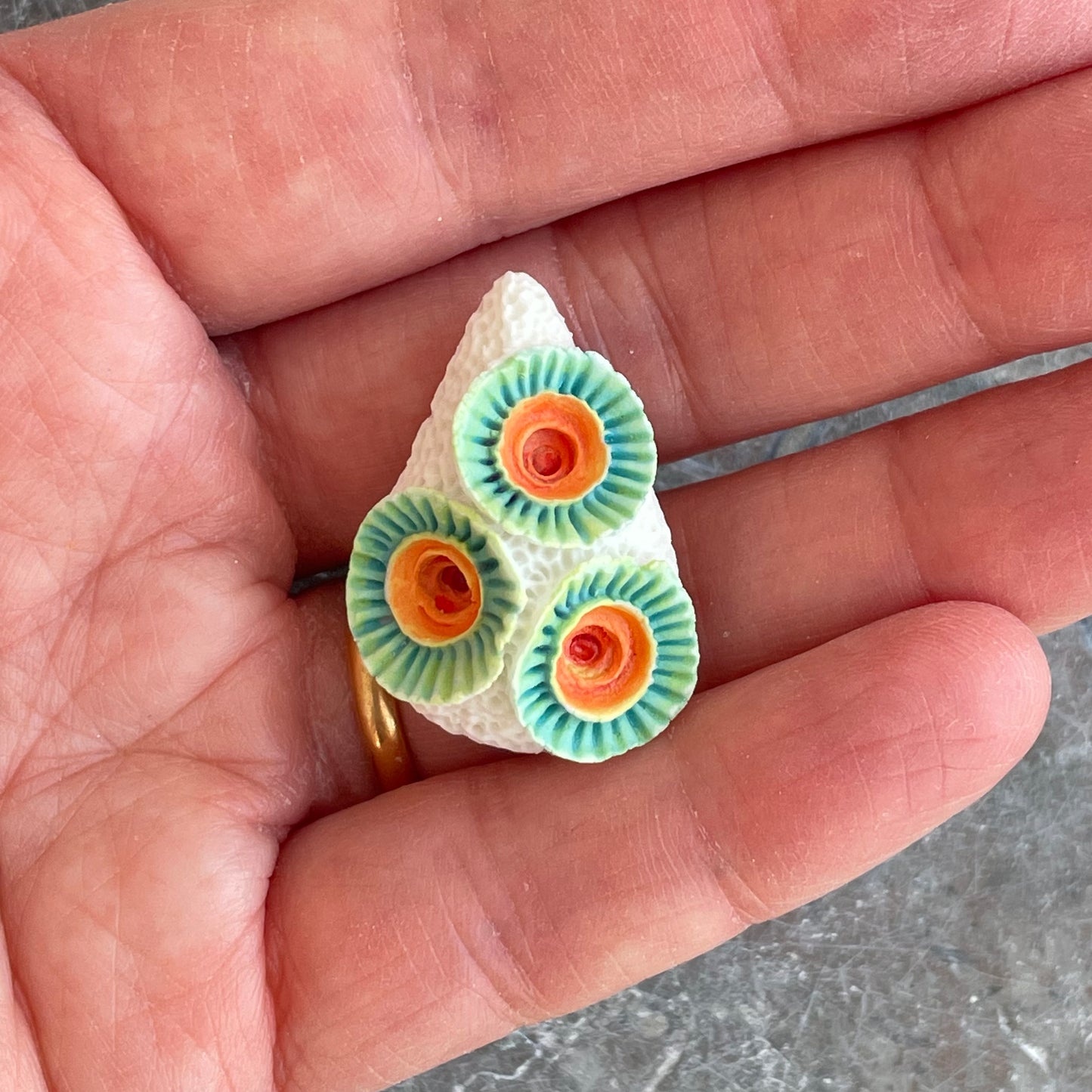 Coral Brooch Small