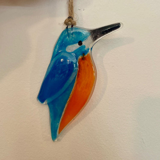 Fused Glass Hanging Kingfisher