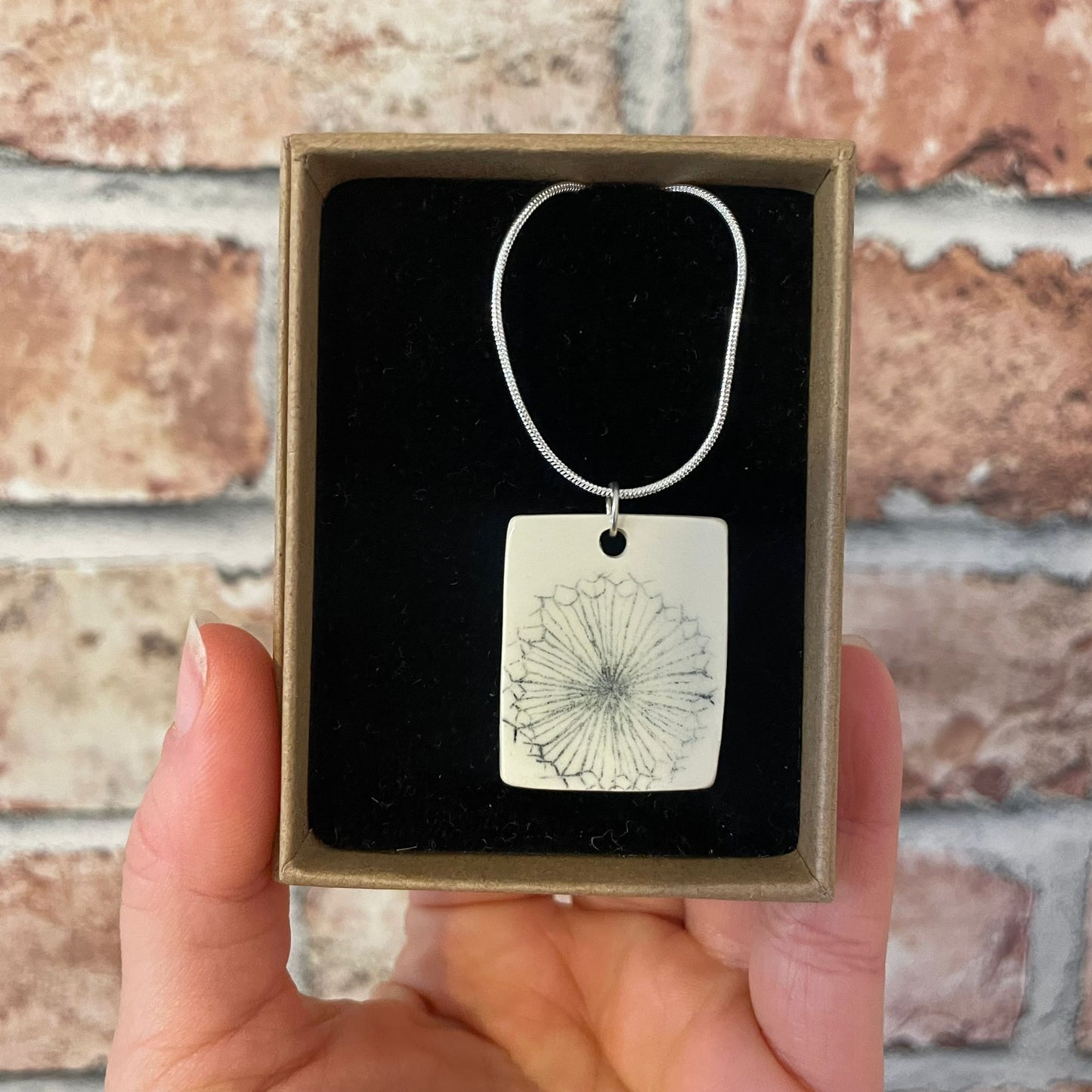 Ceramic Pendant With Cow Parsley Design