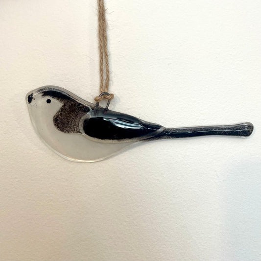 Fused Glass Hanging Long Tailed Tit