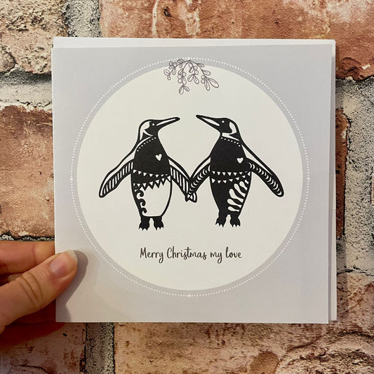 Penguin Couple Christmas Card
