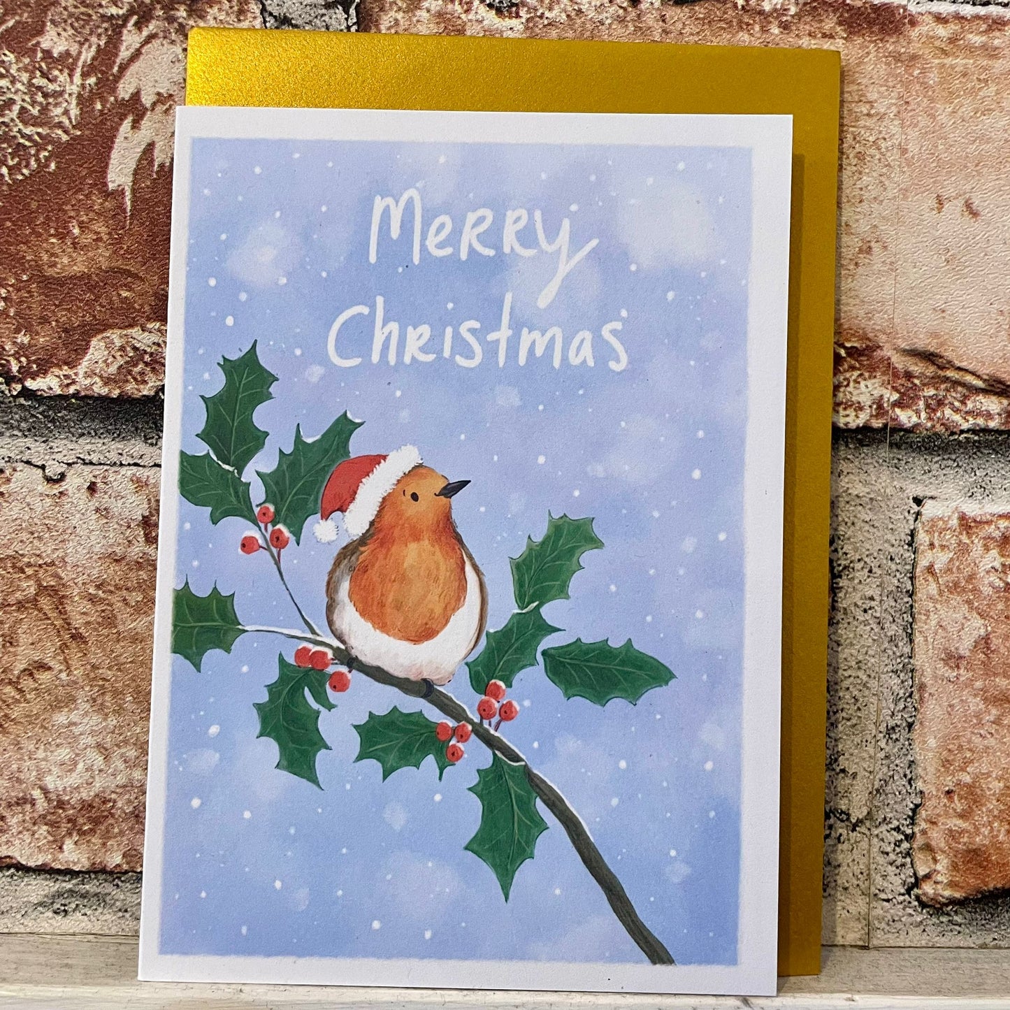 Robin Merry Christmas Illustrated Card