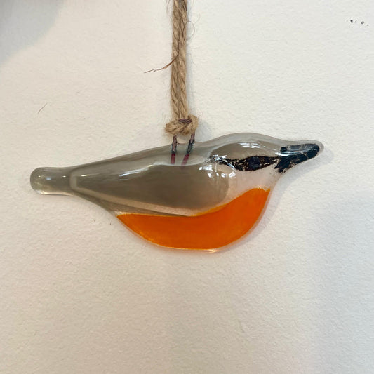 Fused Glass Hanging Nuthatch