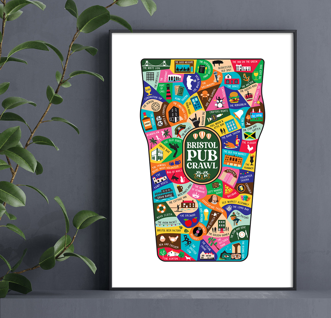 Pub Crawl Print A3