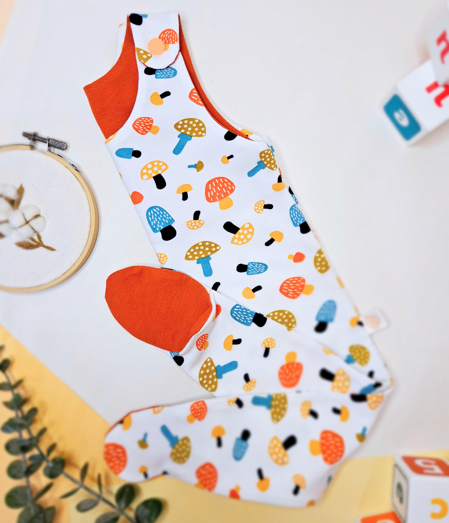 Footed Romper - Toadstools