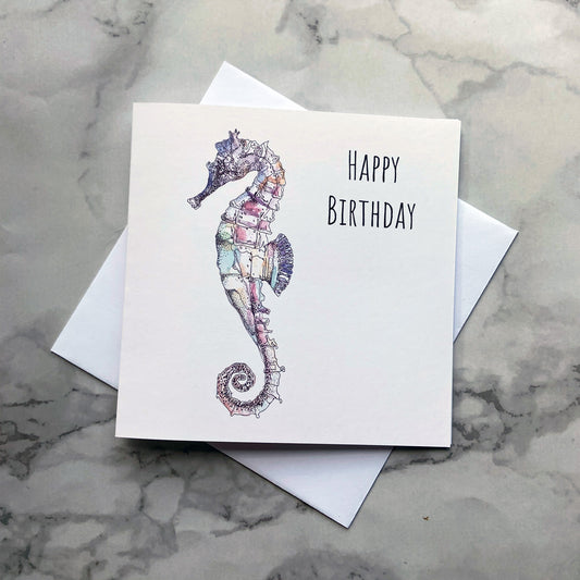 Seahorse Birthday Card