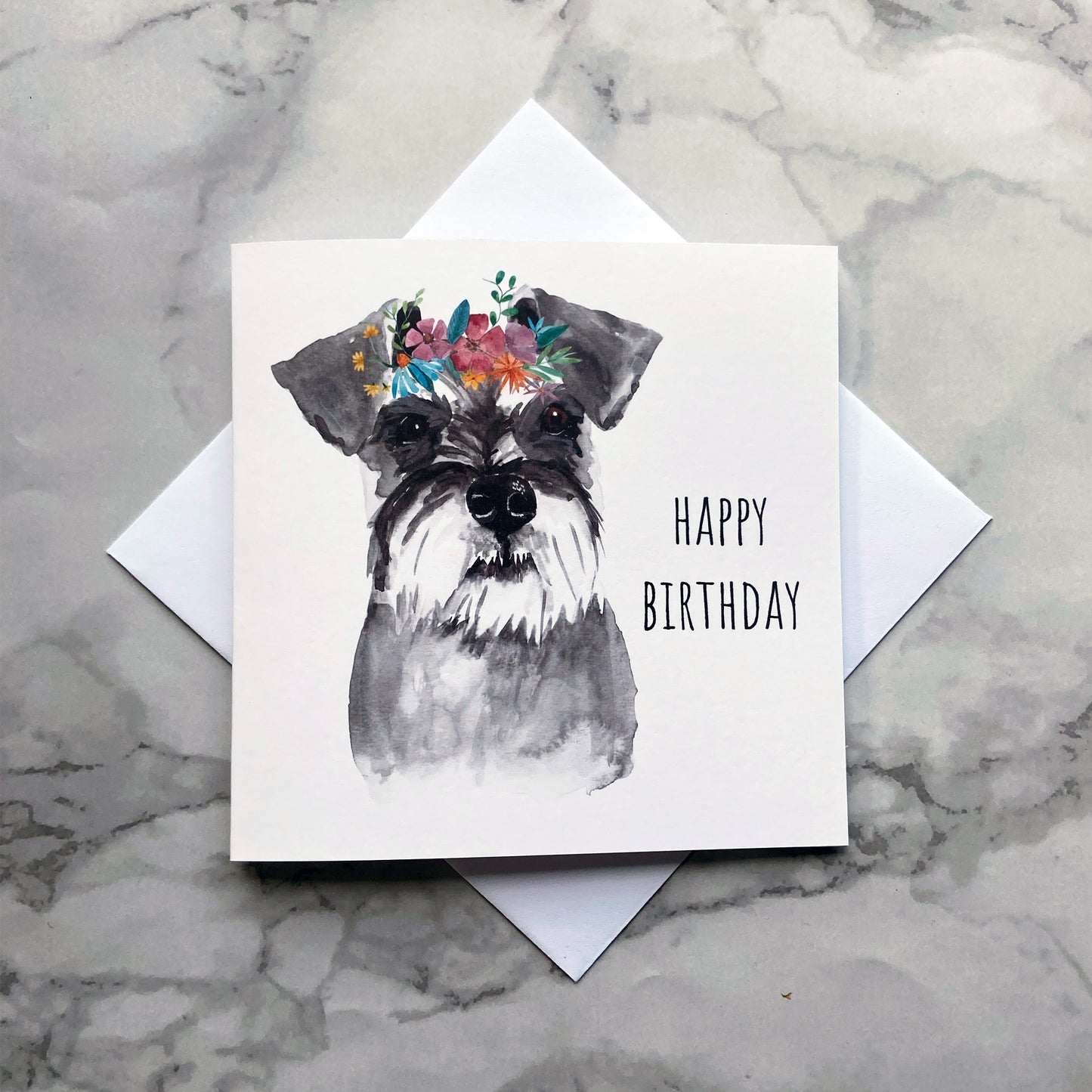Schnauzer Birthday Card