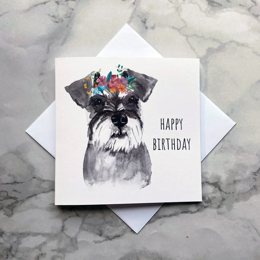 Schnauzer Birthday Card