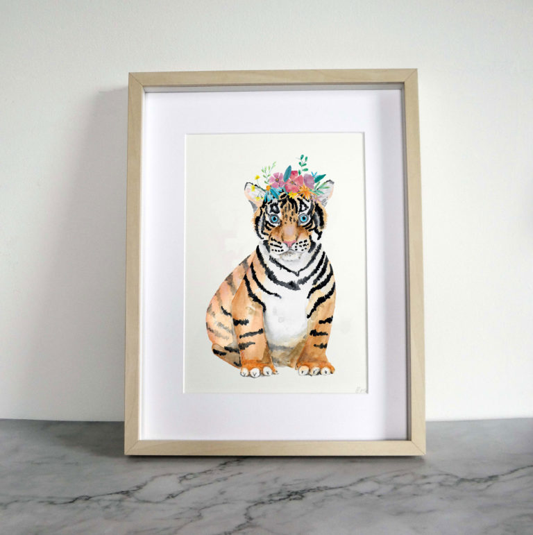 Floral Tiger Print A5