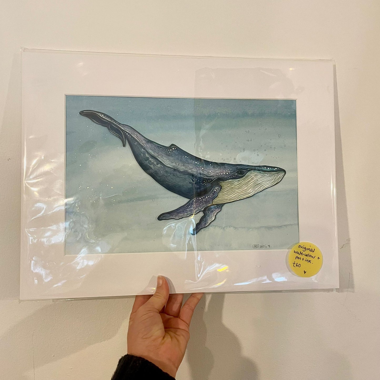 30 x 40cm Humpback Whale Original Watercolour