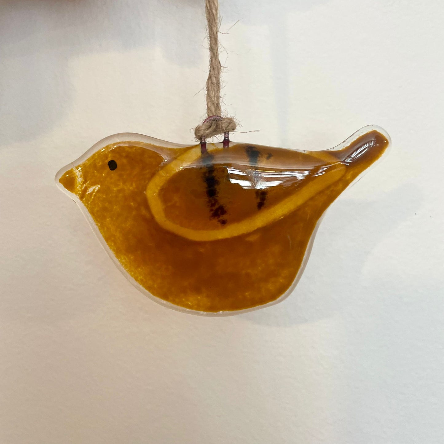 Fused Glass Hanging Wren
