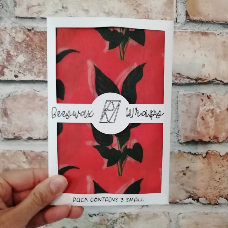Small Beeswax Wraps Calathea x3
