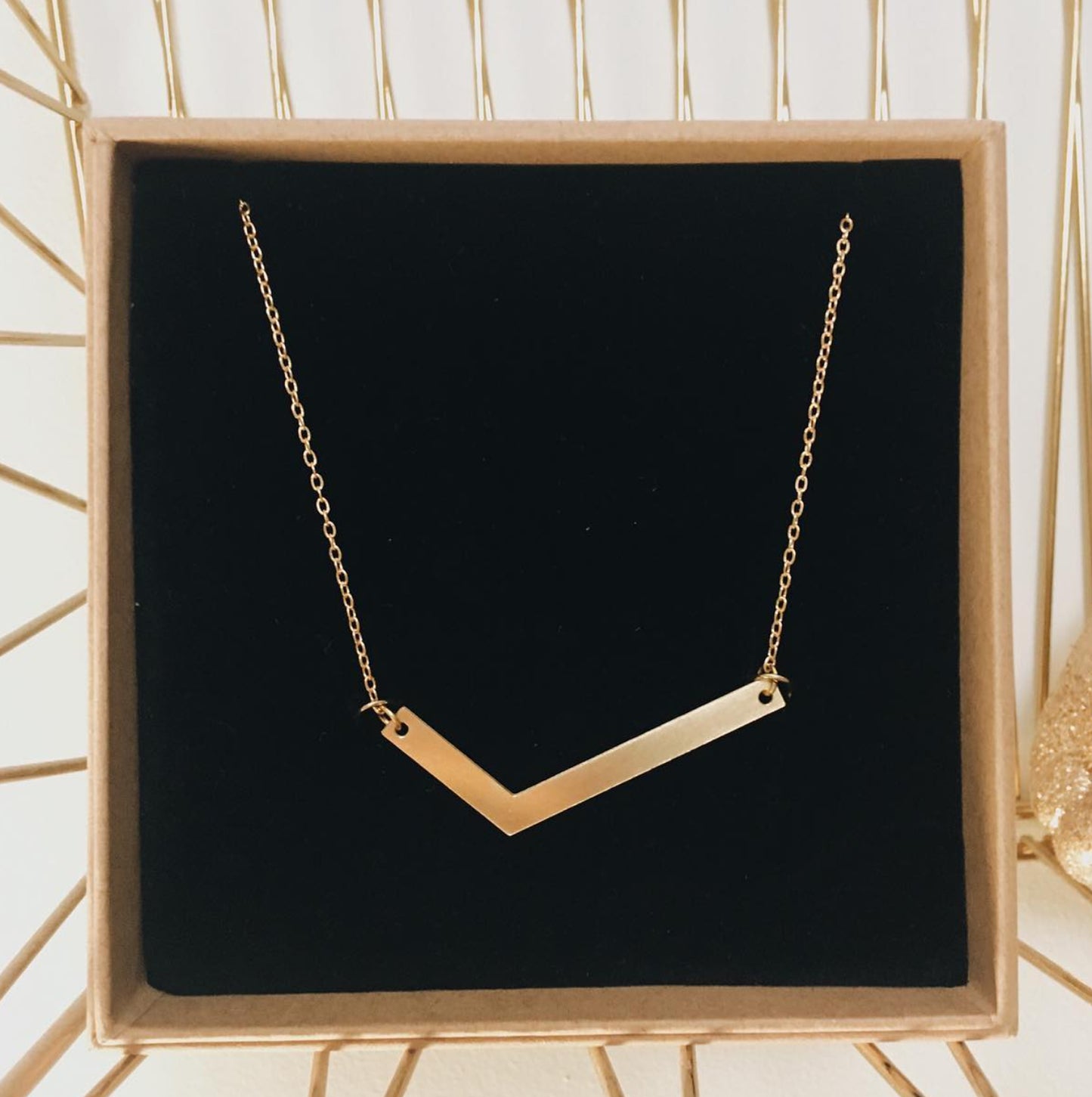 Brass/Silver Chevron Necklace