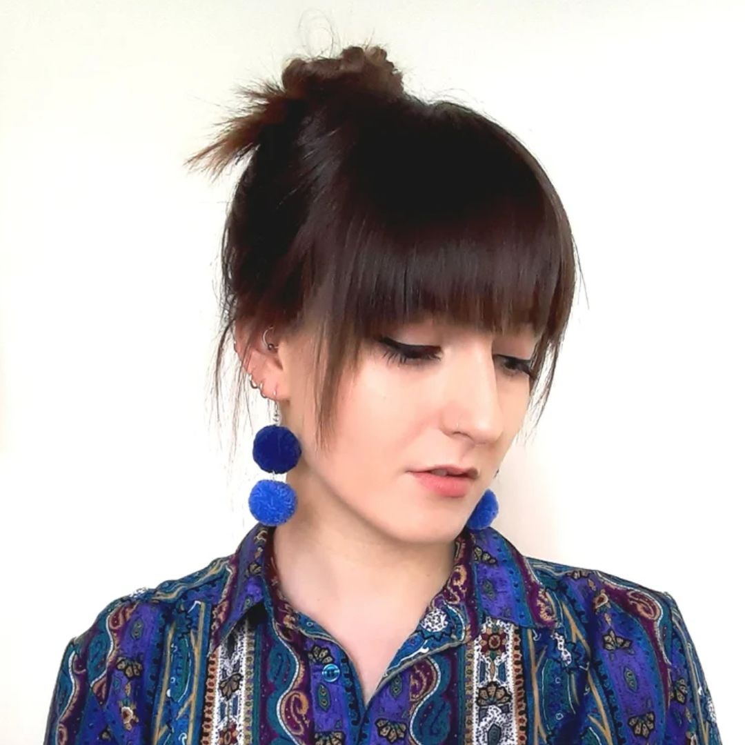 Double Pompom Earrings - Various Colours