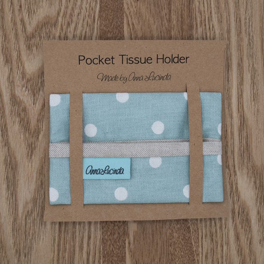 Polka Dot Tissue Holder Blue