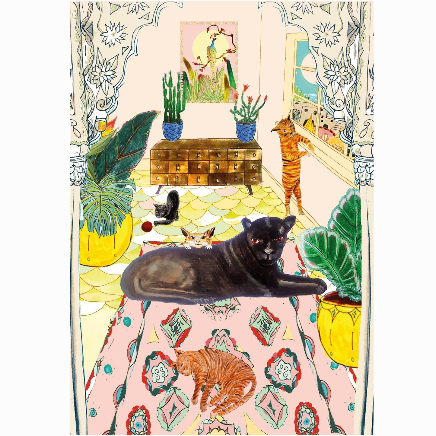 Crazy Cats Print A4