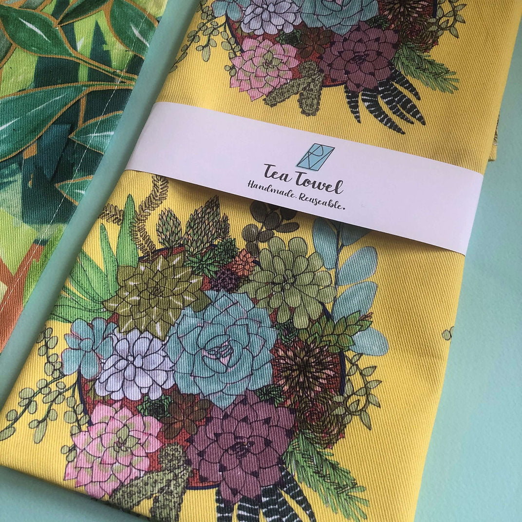 Tea Towel Succulent Print