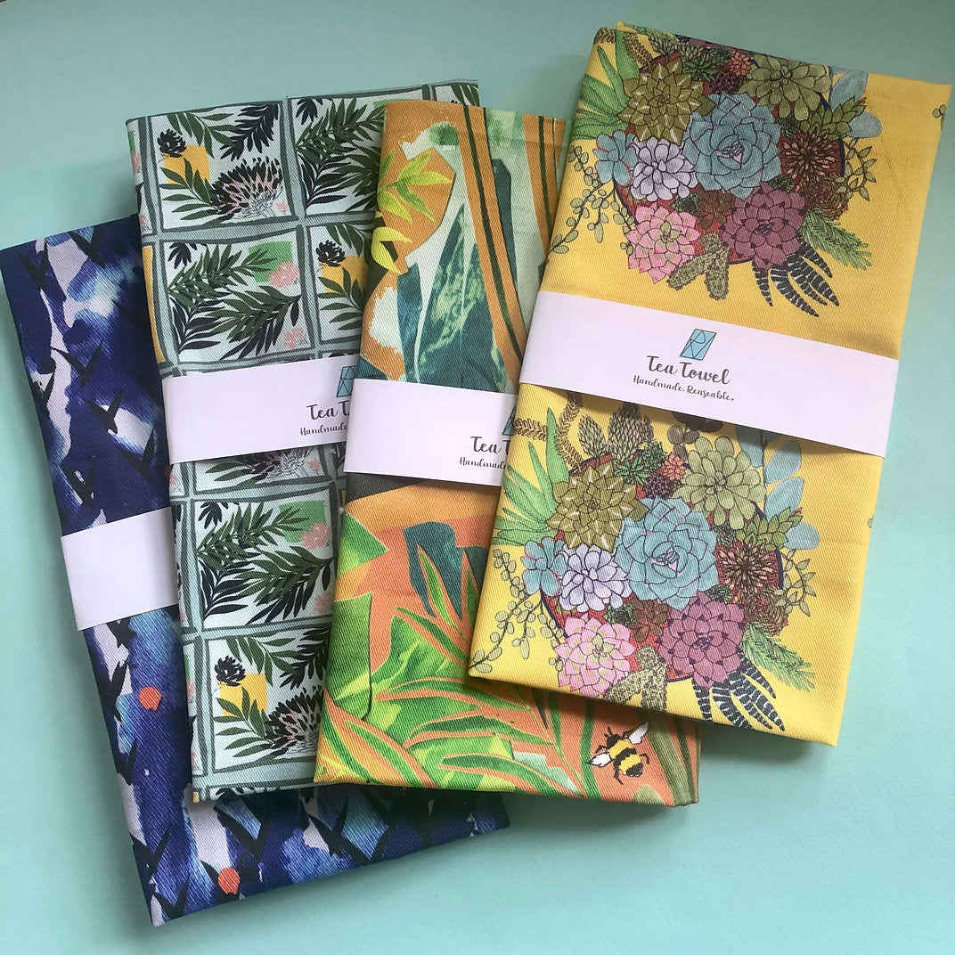 Tea Towel Succulent Print