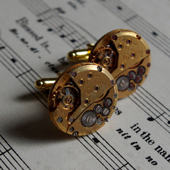 Gold Timepiece Cufflinks