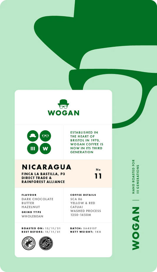 Wogan Coffee Nicaragua Cafetiere Ground 250g