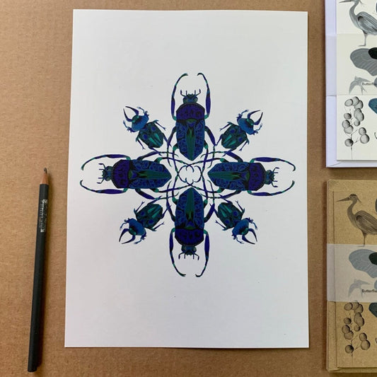 Beetle Mandala A4 Print