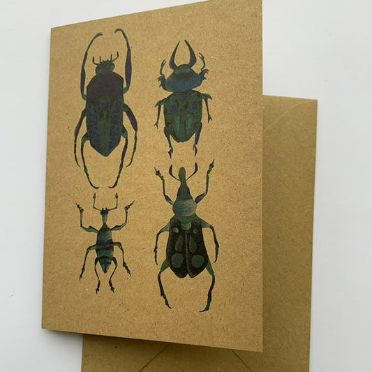 Beetles Card Kraft