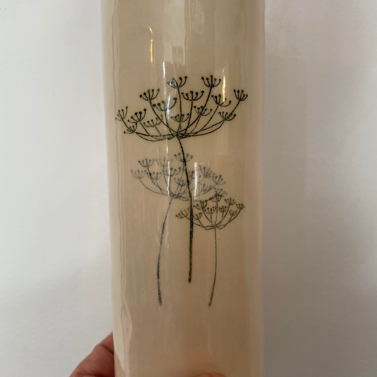 Large White Stem Vase