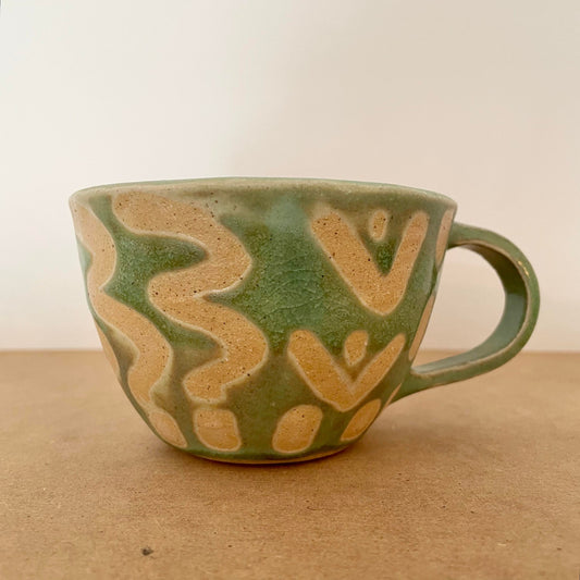 Green Patterned Mug