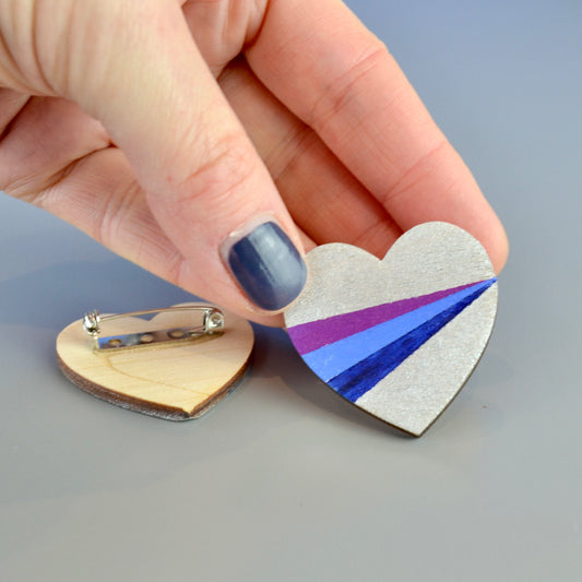 Big Silver Heart Brooch