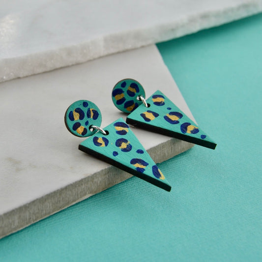 Aqua Leopard Earrings