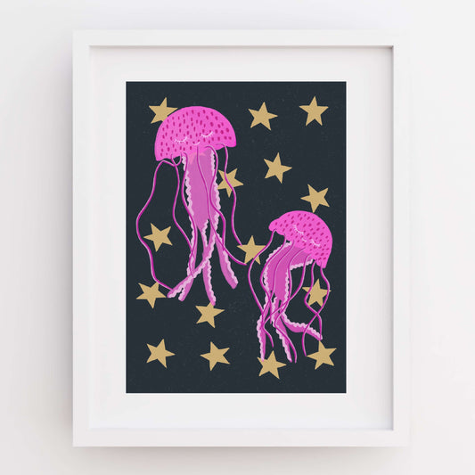 A4 print - Pink jellyfish