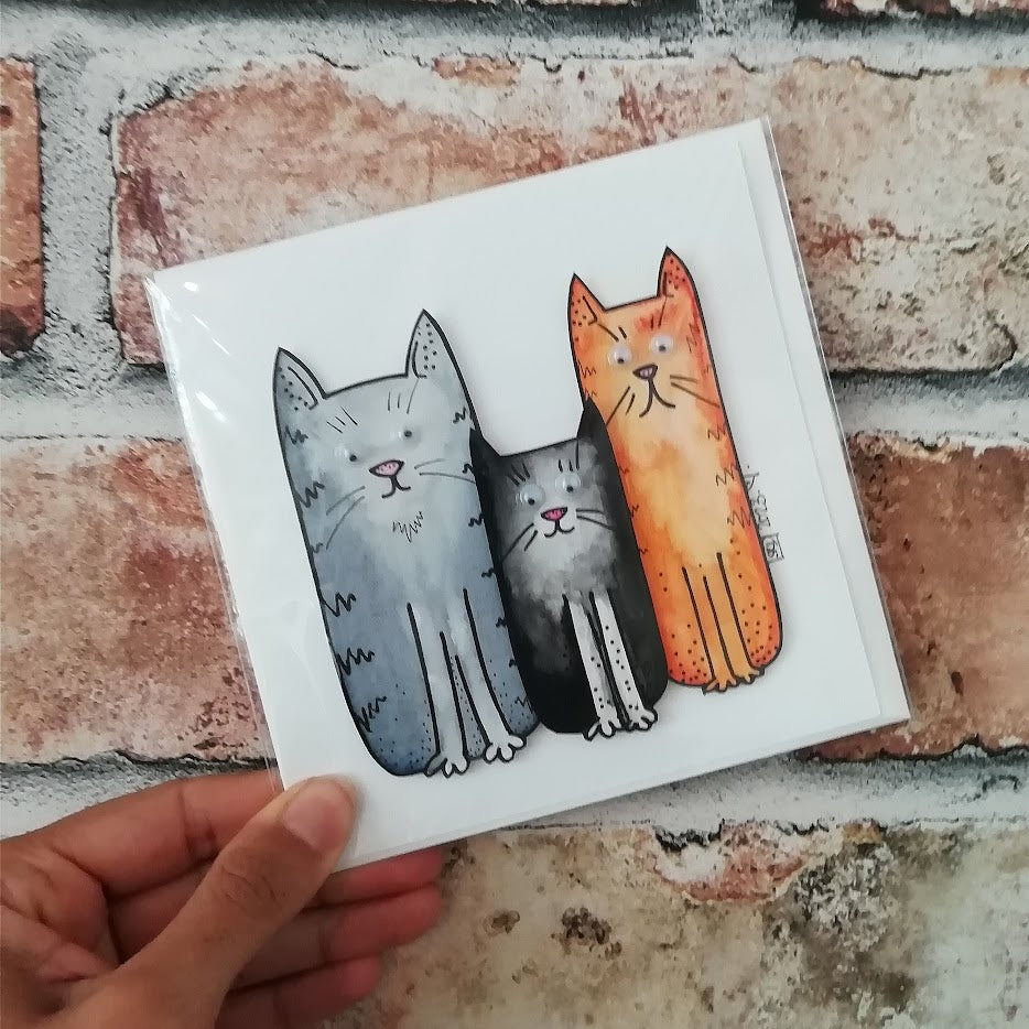 Three Cats Card