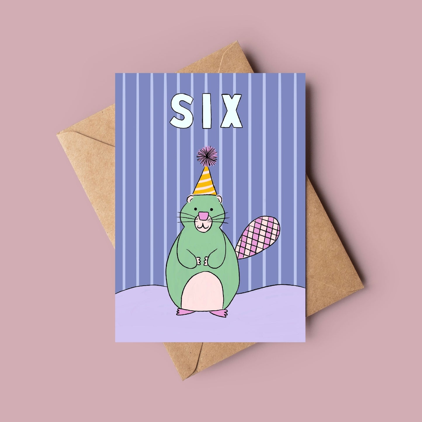 Birthday Beaver Card (Age 6)