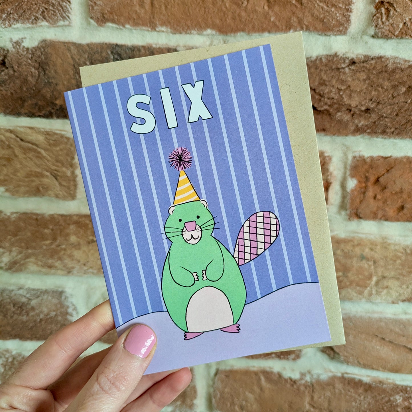 Birthday Beaver Card (Age 6)