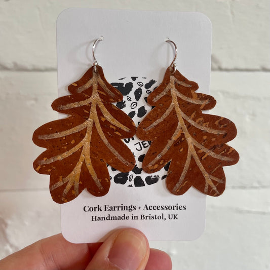 Autumn Leaves Earrings Cork