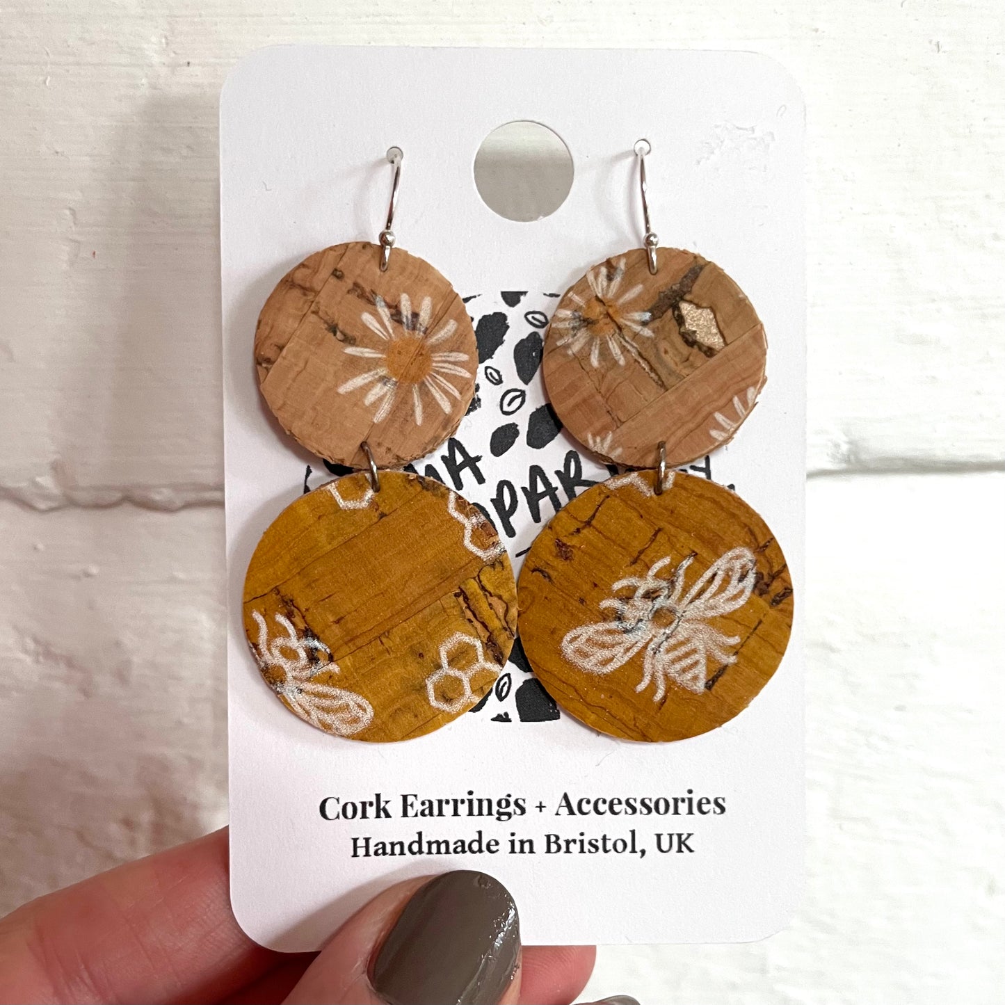 Bees Earrings Cork