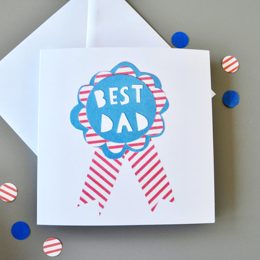 Best Dad Rosette Card