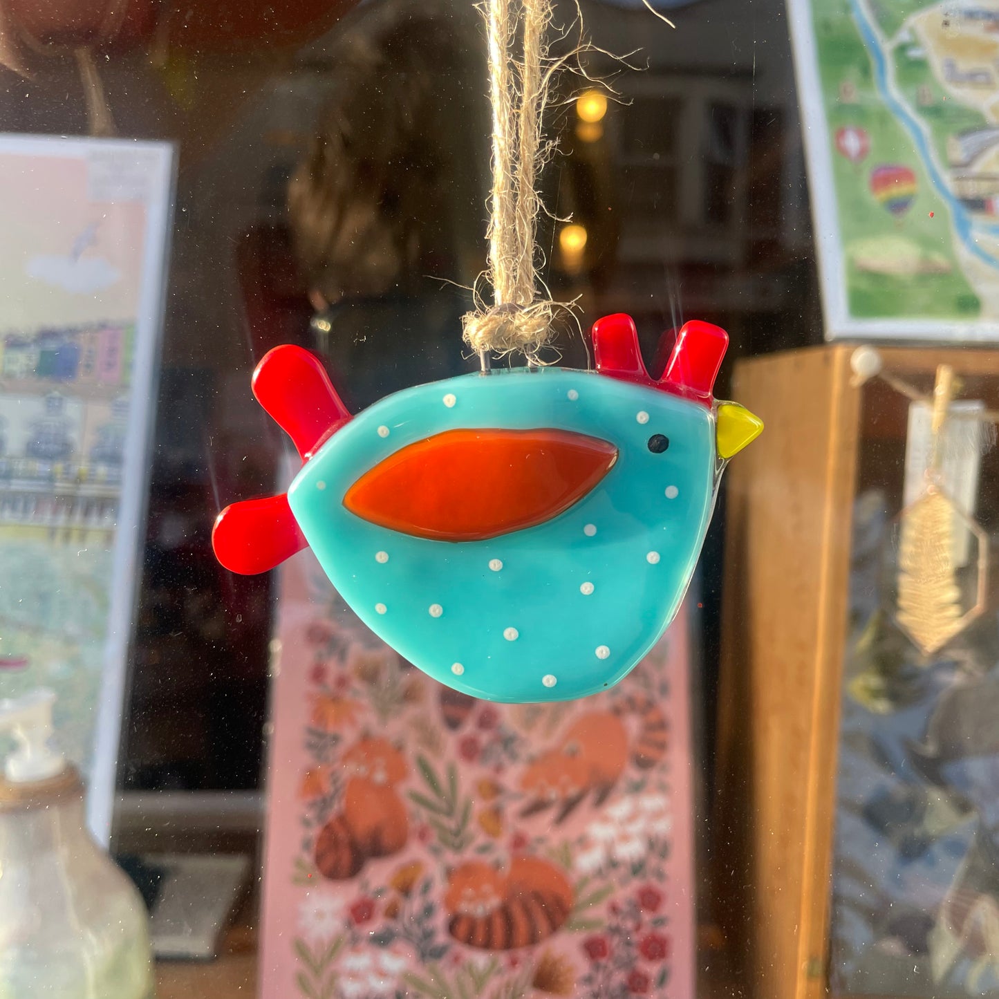 Fused Glass Hanging Easter Bird